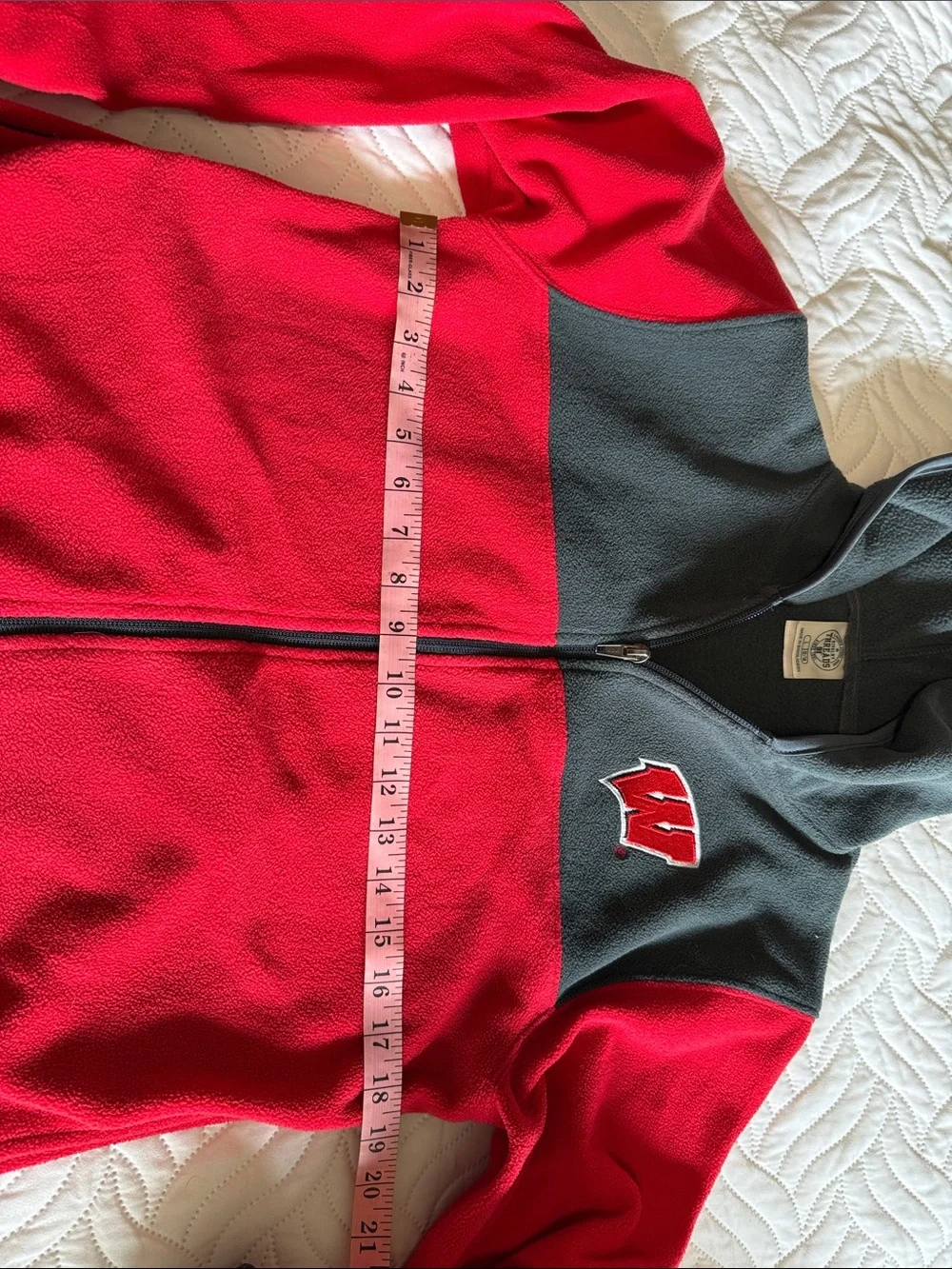 Rivalry Threads Red and Gray Hooded Fleece Jacket - Kids